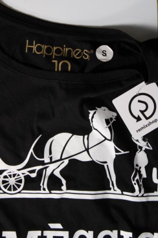 Γυναικείο t-shirt Happiness, Μέγεθος S, Χρώμα Μαύρο, Τιμή 11,49 €