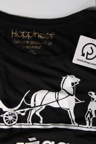 Γυναικείο t-shirt Happiness, Μέγεθος M, Χρώμα Μαύρο, Τιμή 8,99 €