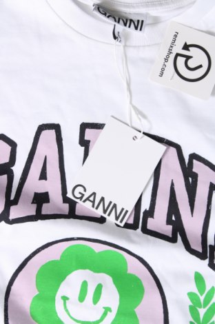 Γυναικείο t-shirt Ganni, Μέγεθος S, Χρώμα Λευκό, Τιμή 28,49 €