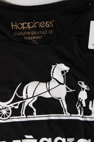 Γυναικείο t-shirt Happiness, Μέγεθος M, Χρώμα Μαύρο, Τιμή 8,99 €