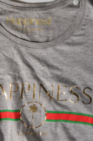 Γυναικείο t-shirt Happiness, Μέγεθος M, Χρώμα Γκρί, Τιμή 14,99 €