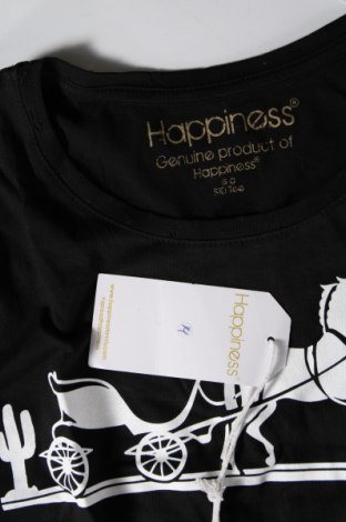 Γυναικείο t-shirt Happiness, Μέγεθος M, Χρώμα Μαύρο, Τιμή 11,49 €