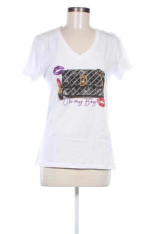 Γυναικείο t-shirt Liu Jo, Μέγεθος M, Χρώμα Λευκό, Τιμή 57,99 €