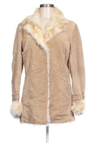 Damen Ledermantel, Größe S, Farbe Beige, Preis 149,99 €