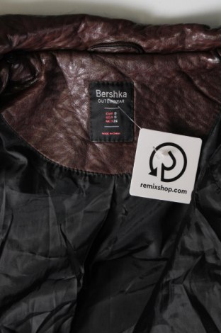 Dámská kožená bunda  Bershka, Velikost S, Barva Hnědá, Cena  469,00 Kč