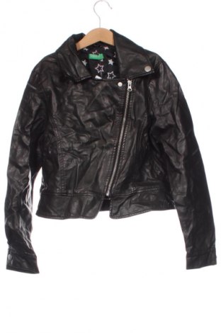 Kinder Lederjacke United Colors Of Benetton, Größe 4-5y/ 110-116 cm, Farbe Schwarz, Preis € 8,99