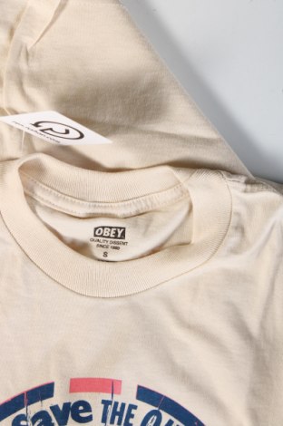 Herren T-Shirt Obey, Größe S, Farbe Beige, Preis € 25,49