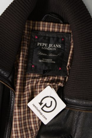 Ανδρικό δερμάτινο μπουφάν Pepe Jeans, Μέγεθος L, Χρώμα Καφέ, Τιμή 83,85 €