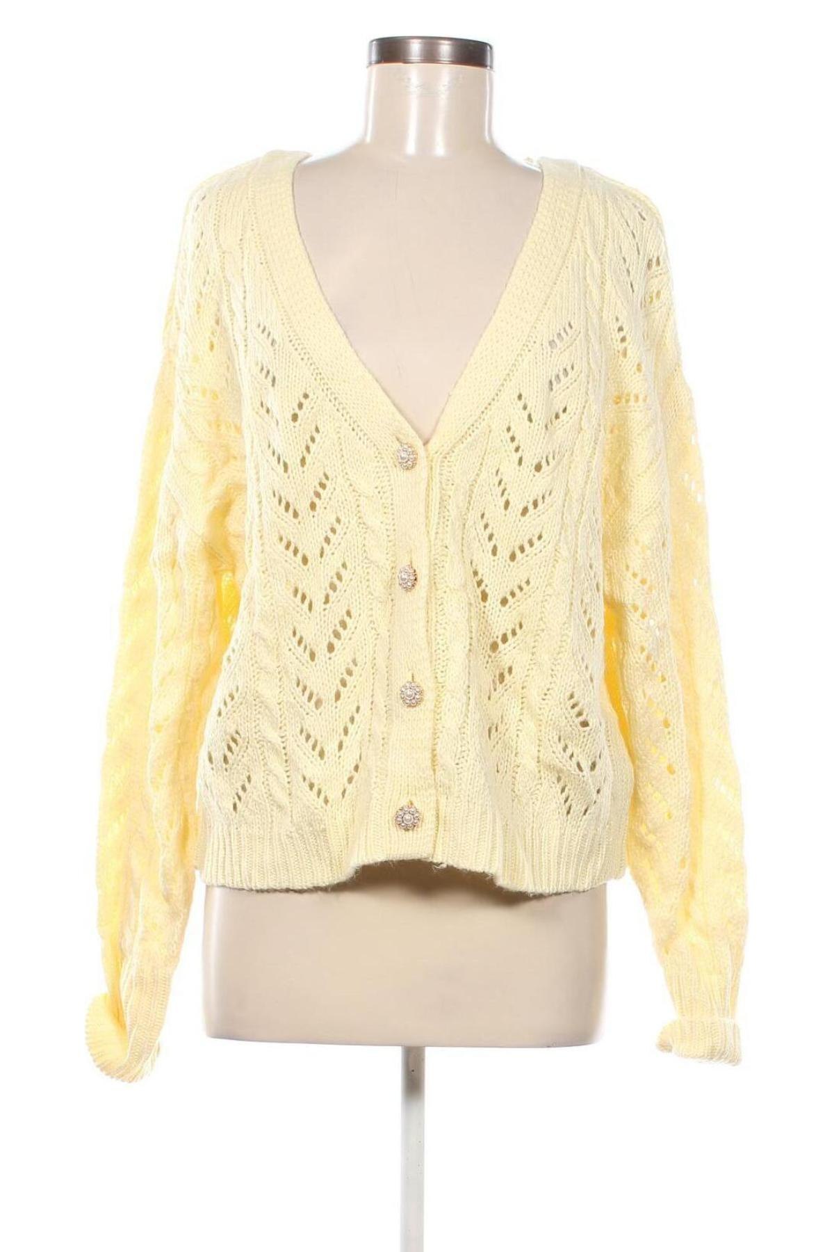 Cardigan de damă Amisu, Mărime XL, Culoare Galben, Preț 52,99 Lei