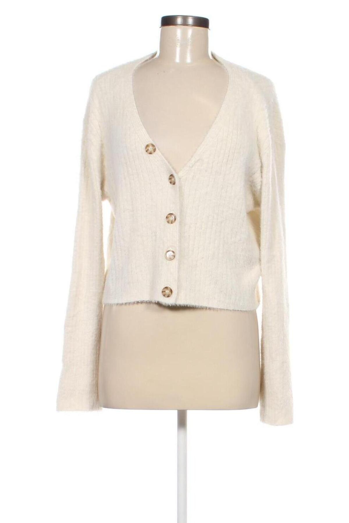 Cardigan de damă Pull&Bear, Mărime S, Culoare Ecru, Preț 48,99 Lei