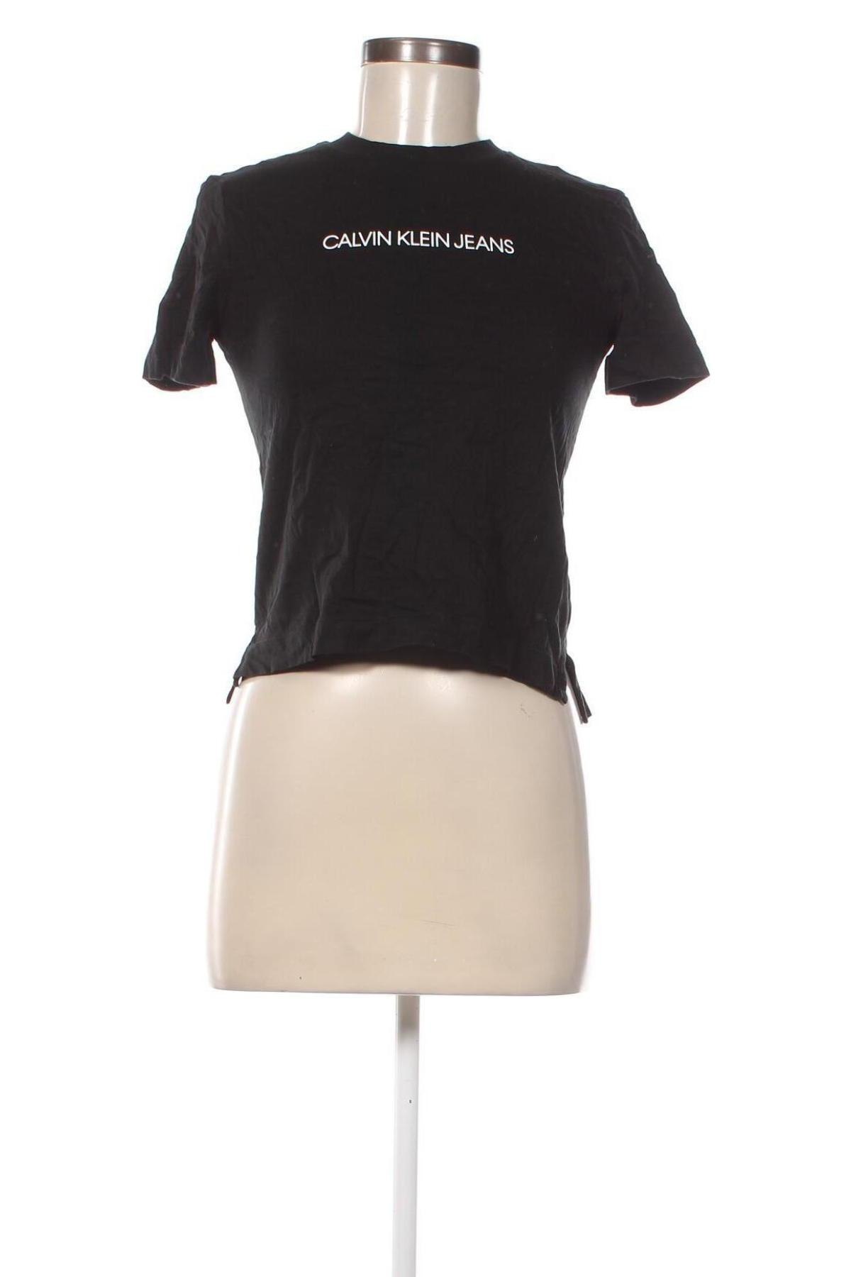 Damen T-Shirt Calvin Klein, Größe XS, Farbe Schwarz, Preis 53,99 €