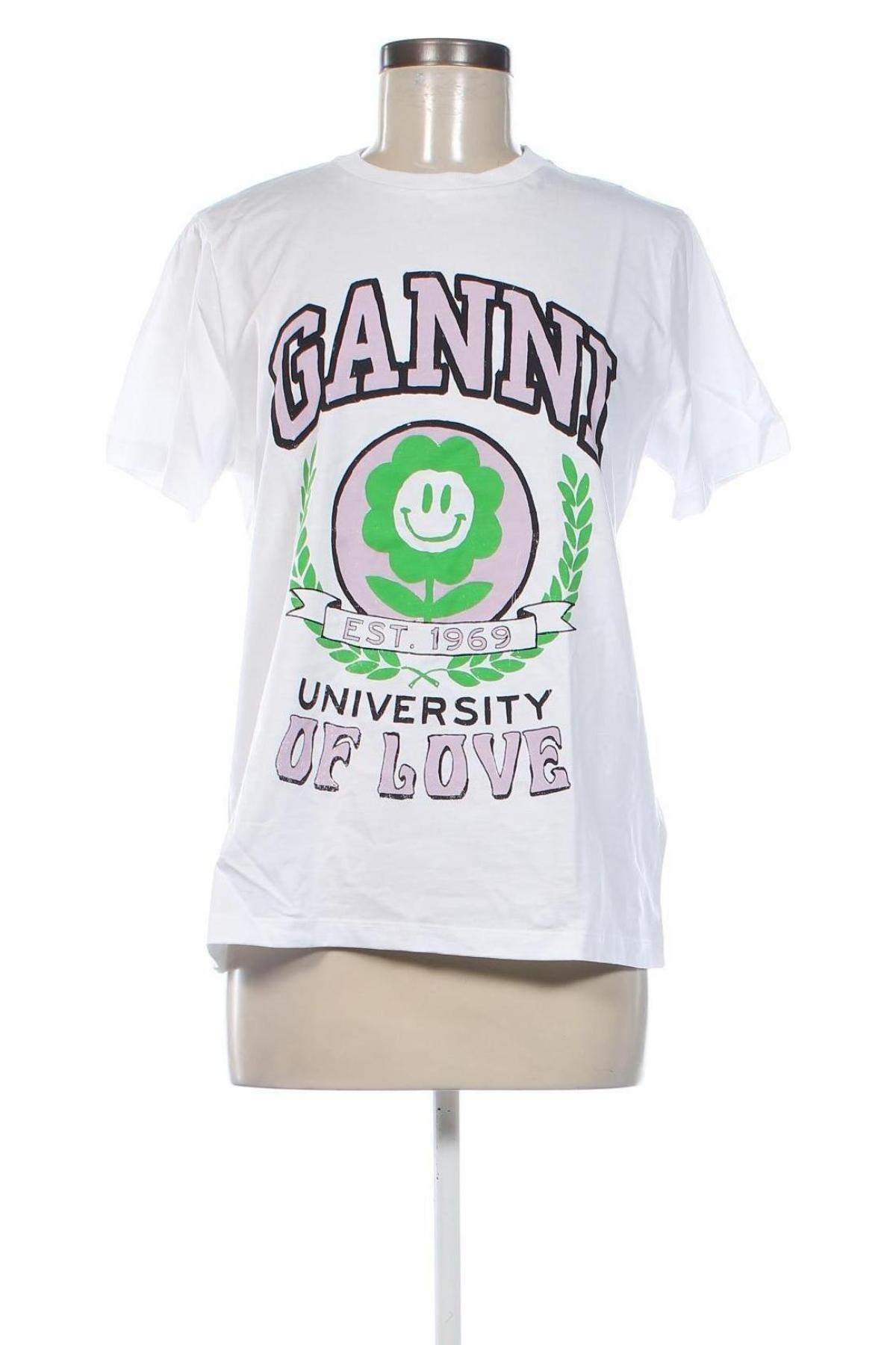 Damen T-Shirt Ganni, Größe S, Farbe Mehrfarbig, Preis 17,99 €