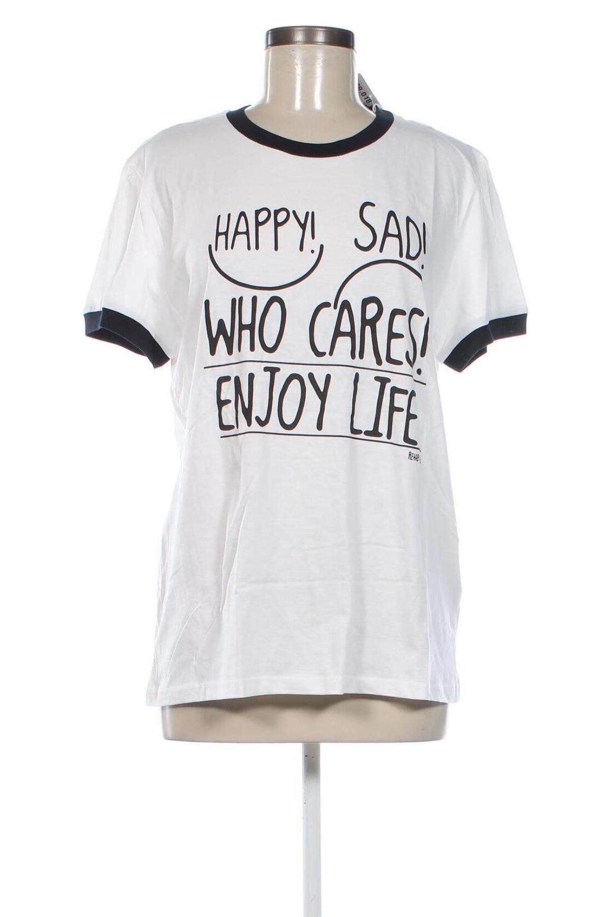 Γυναικείο t-shirt Happiness, Μέγεθος M, Χρώμα Λευκό, Τιμή 11,99 €