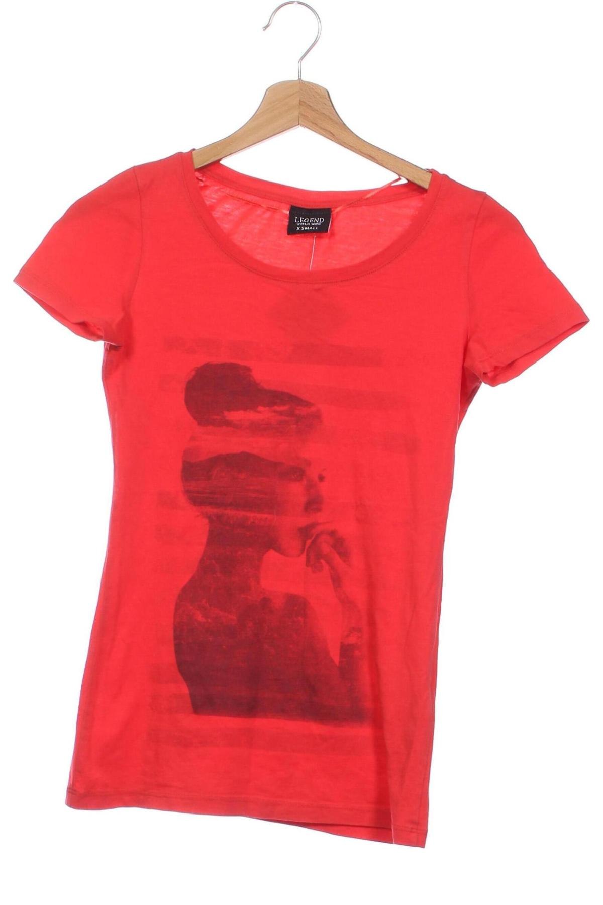 Damen T-Shirt Legend, Größe XS, Farbe Rot, Preis 3,99 €