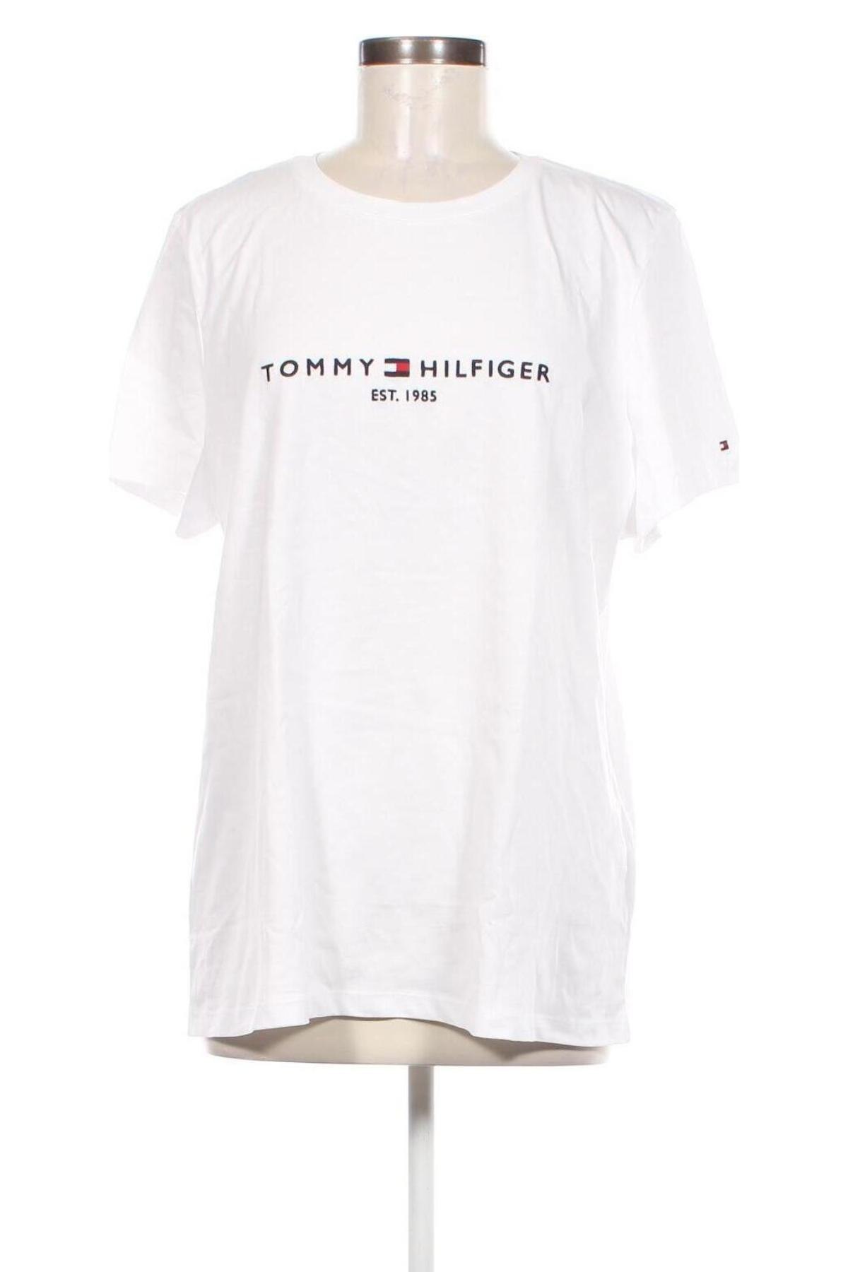 Damski T-shirt Tommy Hilfiger, Rozmiar XL, Kolor Biały, Cena 262,99 zł