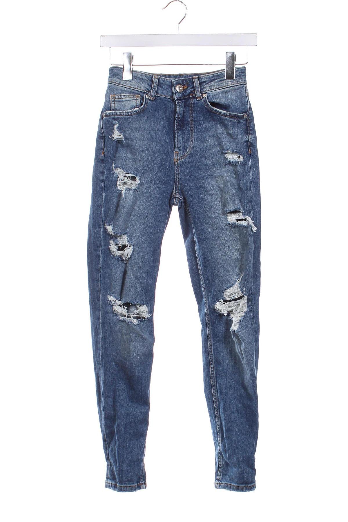 Damskie jeansy Bershka, Rozmiar XS, Kolor Niebieski, Cena 40,99 zł