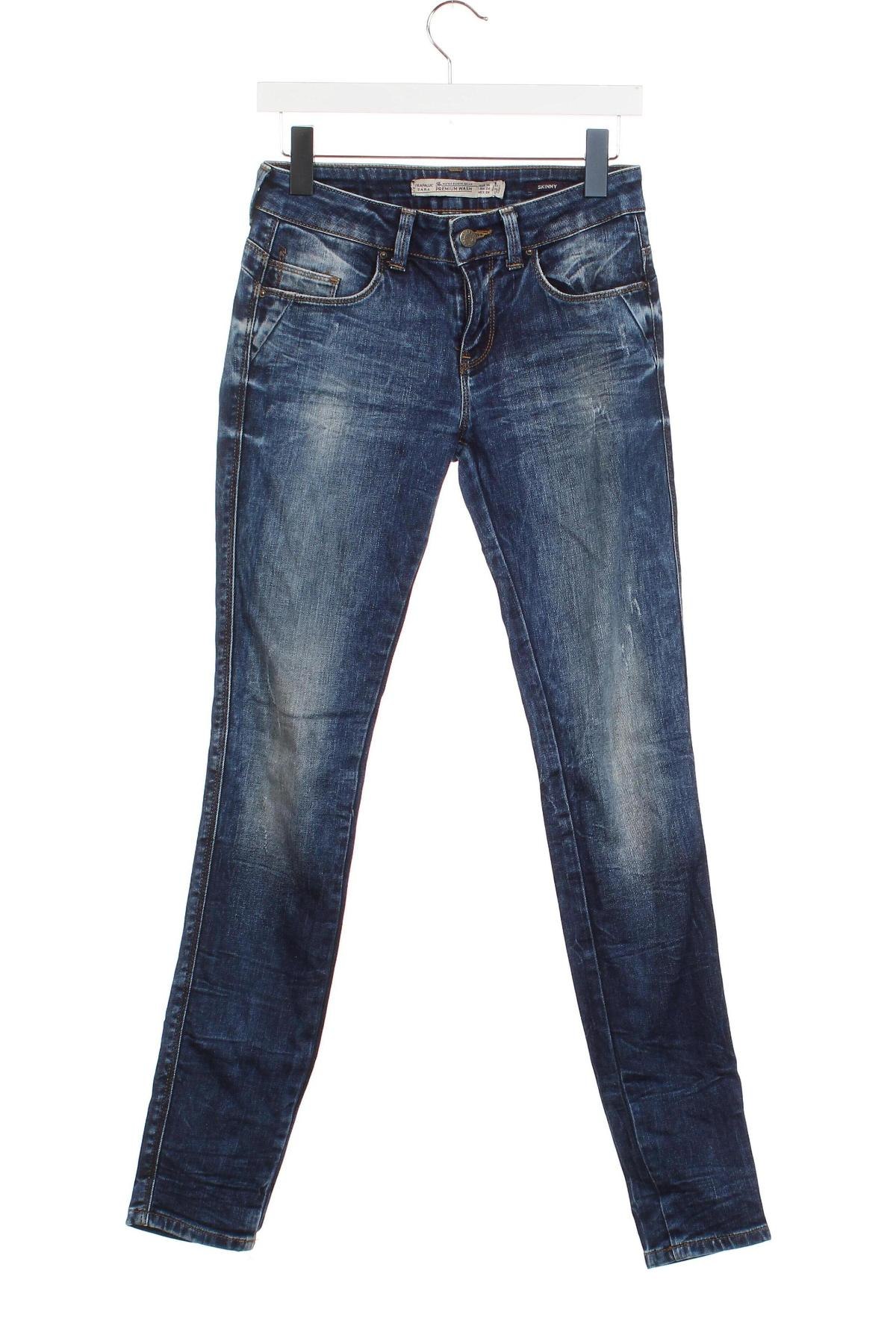 Damskie jeansy Zara Trafaluc, Rozmiar S, Kolor Niebieski, Cena 86,99 zł