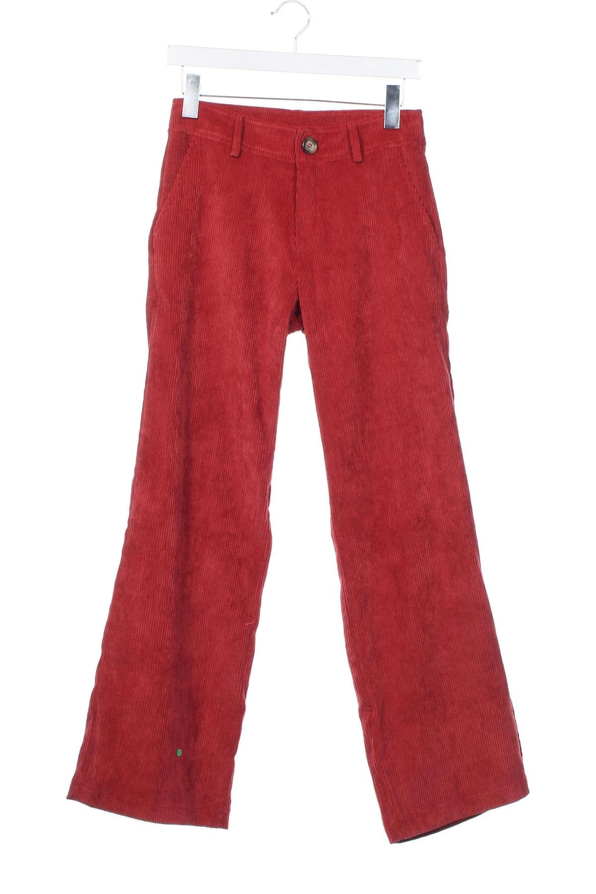 Pantaloni de velvet de femei LVL LEVEL VIBES LEVEL, Mărime XS, Culoare Roșu, Preț 106,99 Lei