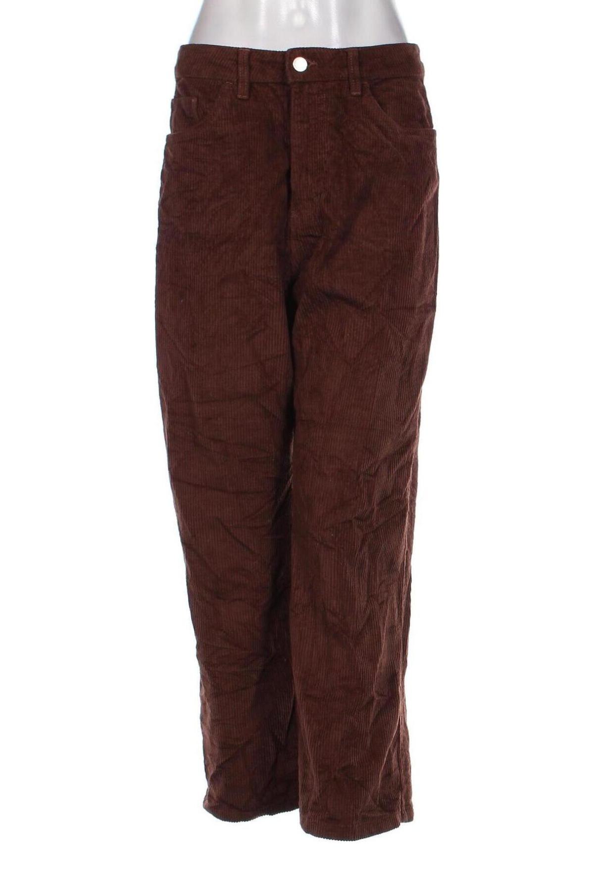 Pantaloni de velvet de femei, Mărime L, Culoare Maro, Preț 95,99 Lei