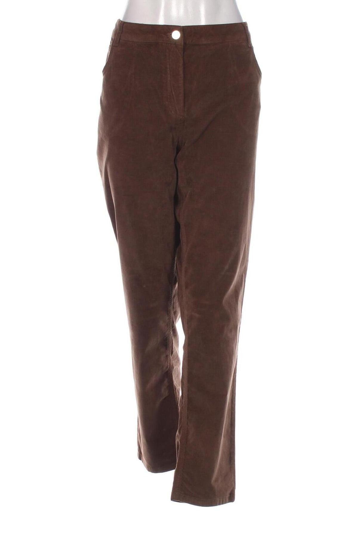 Pantaloni de velvet de femei Corte Dei Gonzaga, Mărime XXL, Culoare Maro, Preț 471,99 Lei