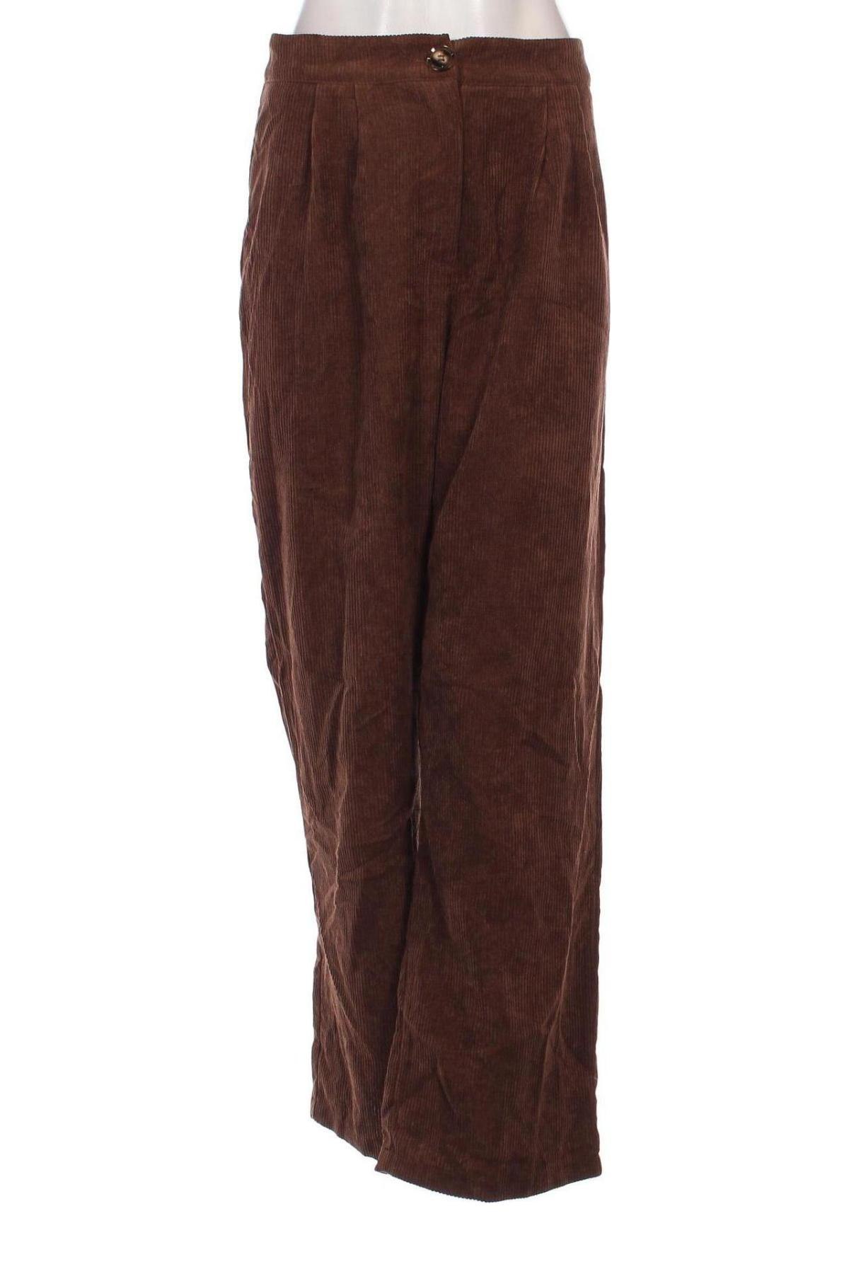 Pantaloni de velvet de femei SHEIN, Mărime XL, Culoare Maro, Preț 38,99 Lei