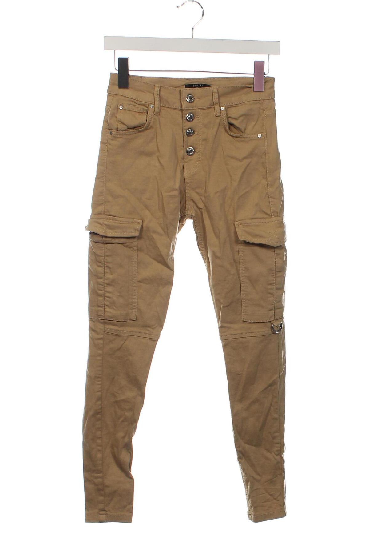 Damenhose Bershka, Größe XS, Farbe Beige, Preis 10,49 €