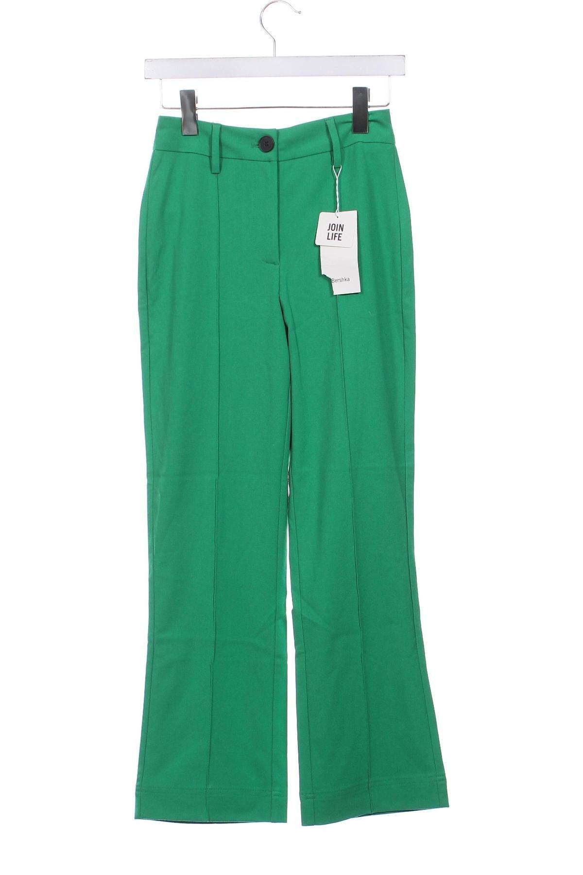 Damenhose Bershka, Größe XXS, Farbe Grün, Preis 11,99 €