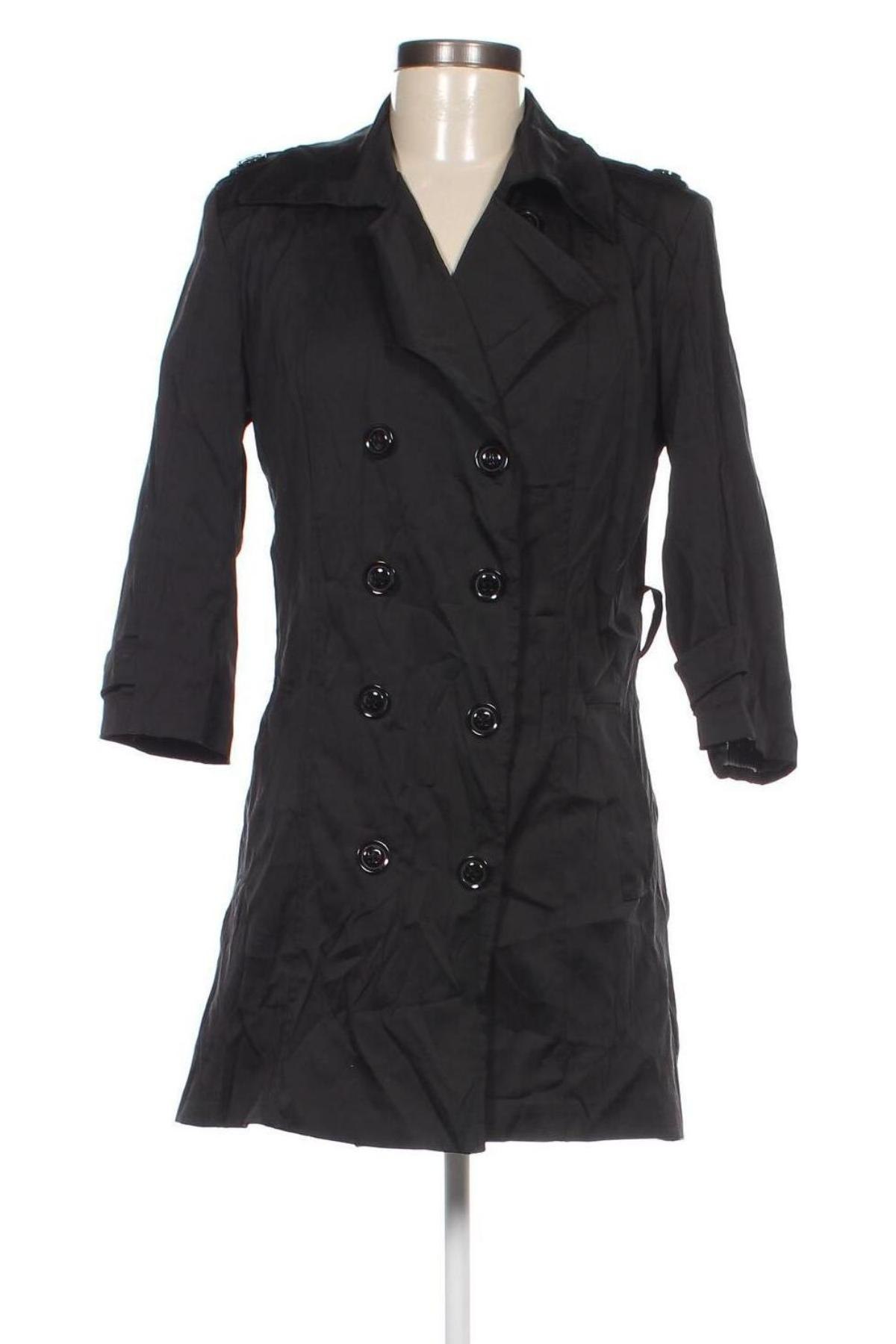 Damen Trenchcoat, Größe L, Farbe Schwarz, Preis 8,49 €