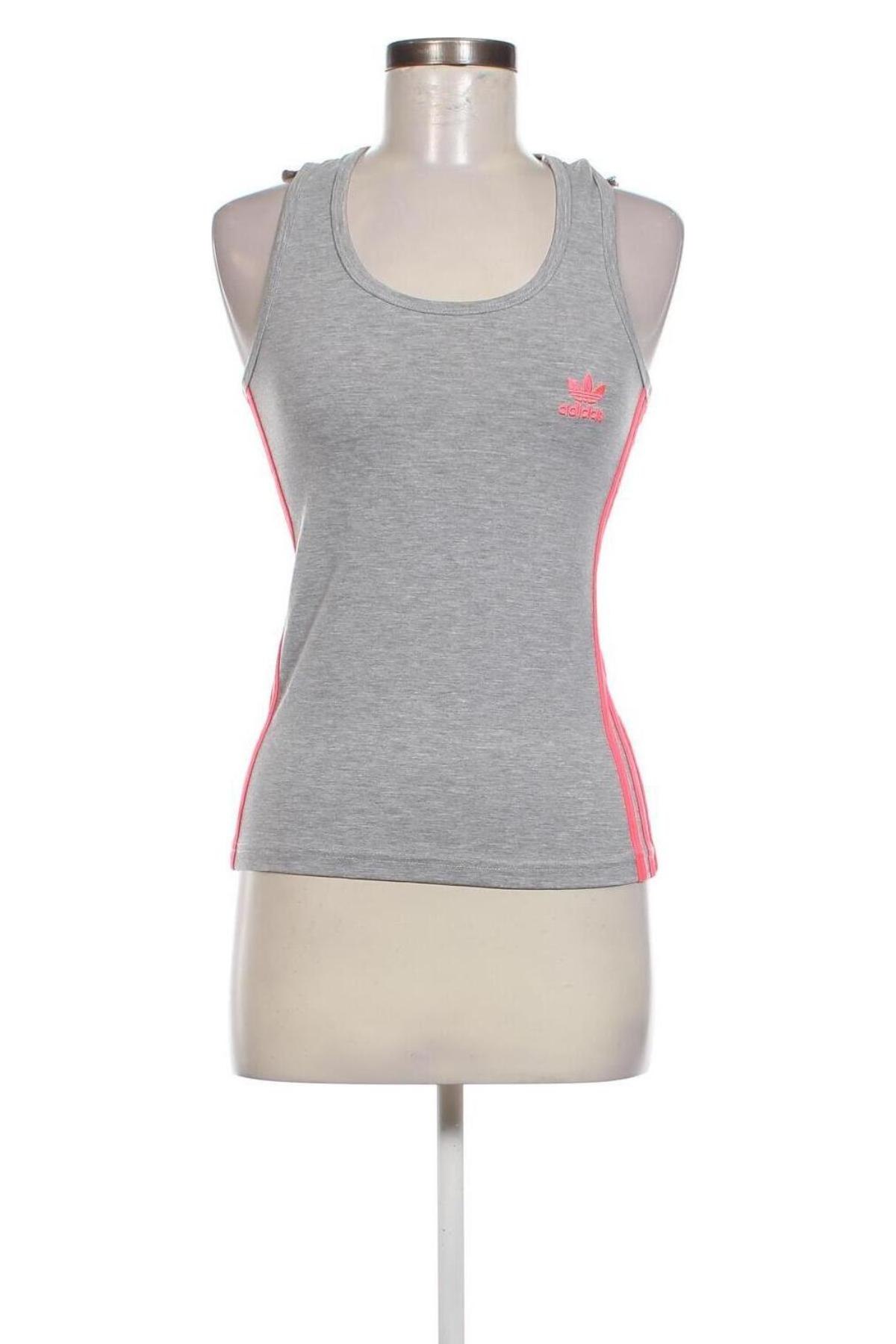 Damen Sporttop Adidas, Größe L, Farbe Grau, Preis 23,99 €