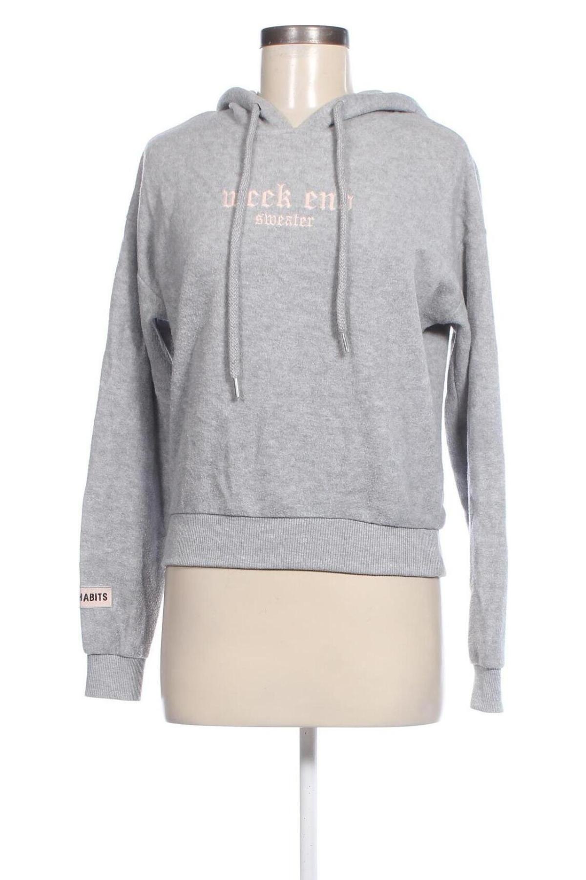 Damen Sweatshirt Bershka, Größe S, Farbe Grau, Preis 10,49 €