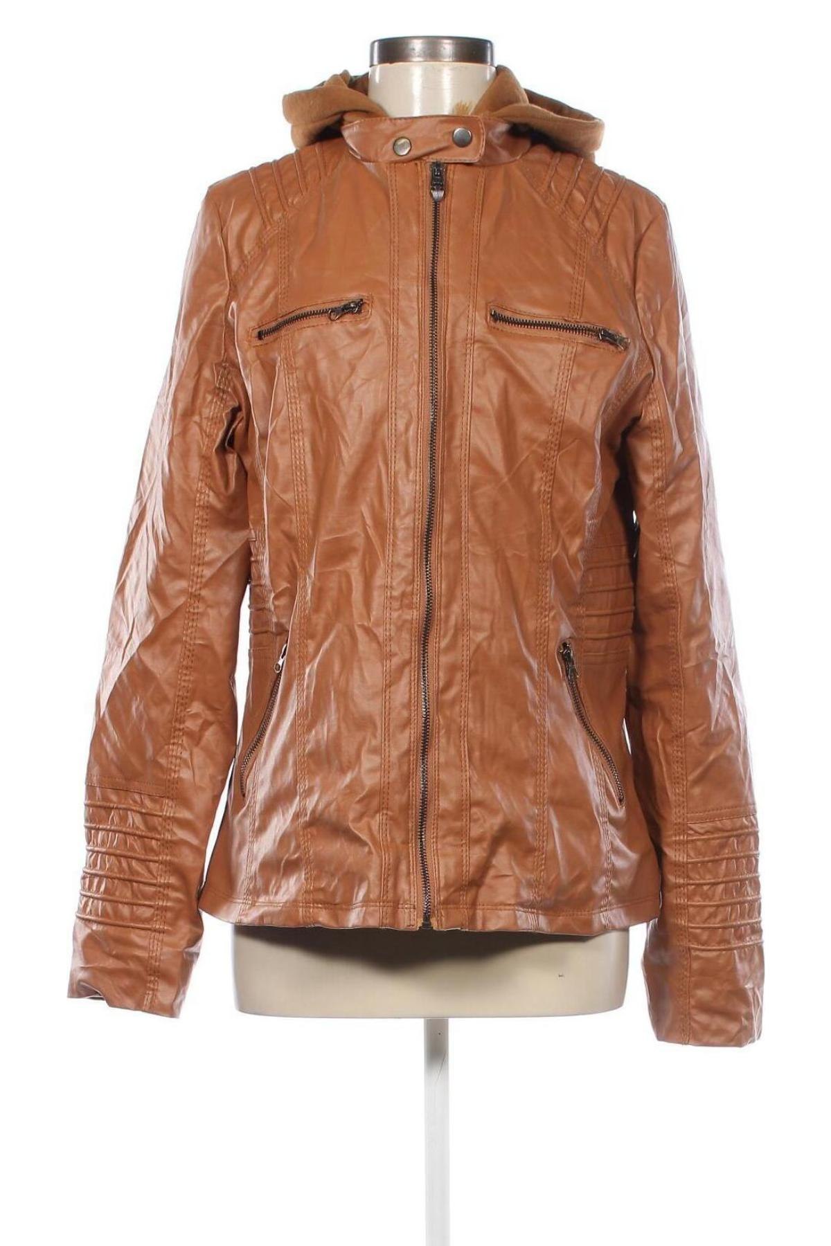 Damen Lederjacke, Größe M, Farbe Braun, Preis 18,99 €