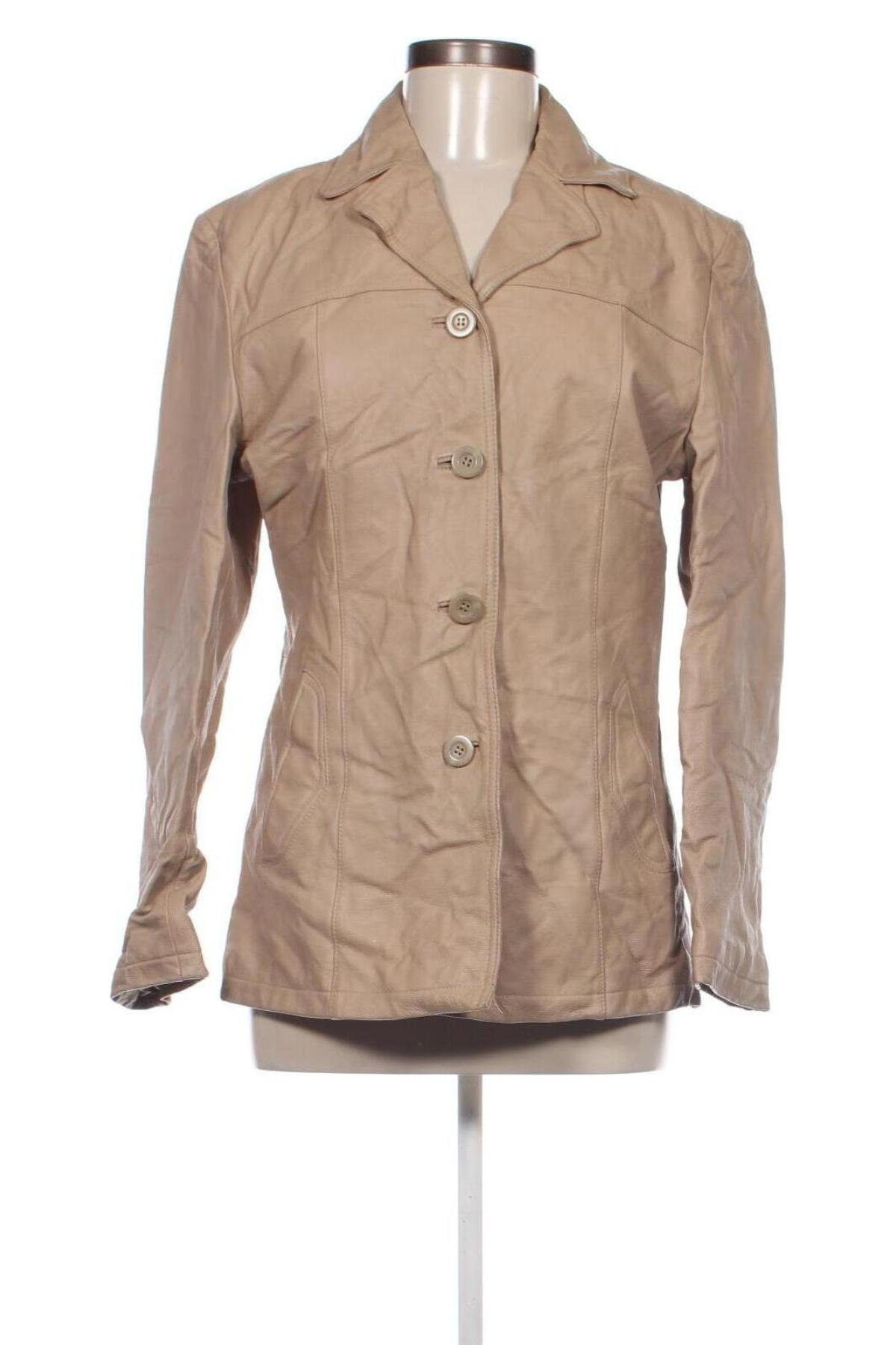 Damen Lederjacke, Größe L, Farbe Beige, Preis 34,49 €