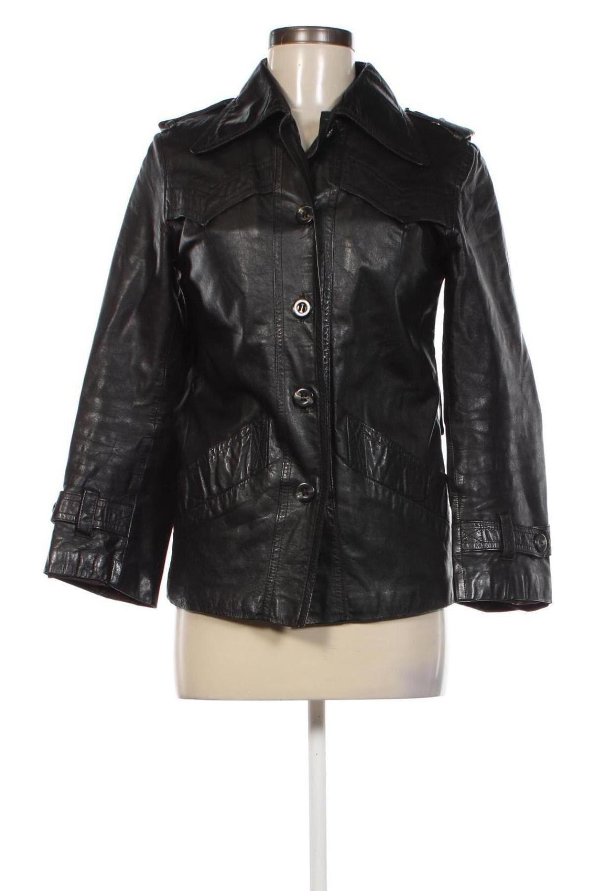 Damen Lederjacke, Größe S, Farbe Schwarz, Preis 19,99 €