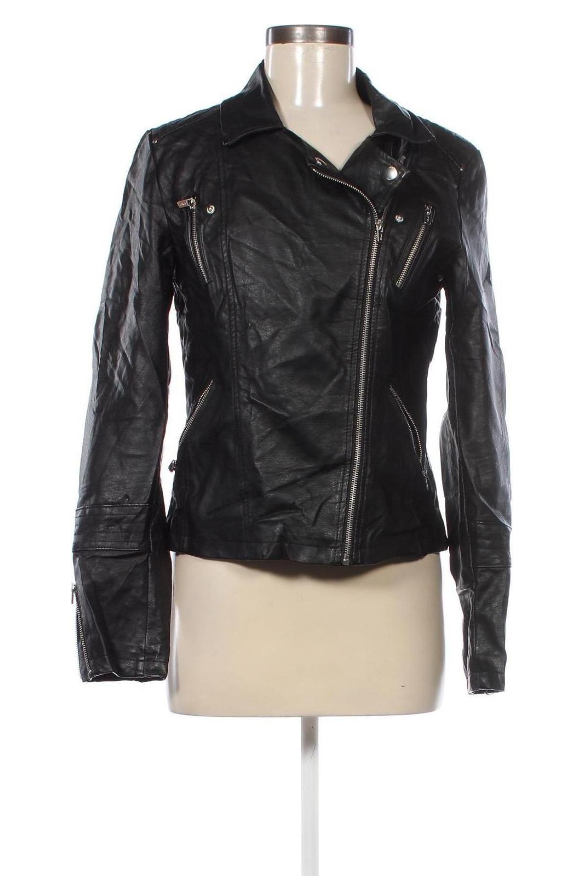 Damen Lederjacke ONLY, Größe M, Farbe Schwarz, Preis 28,99 €