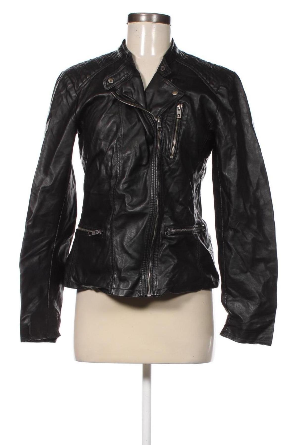 Damen Lederjacke ONLY, Größe M, Farbe Schwarz, Preis 28,99 €