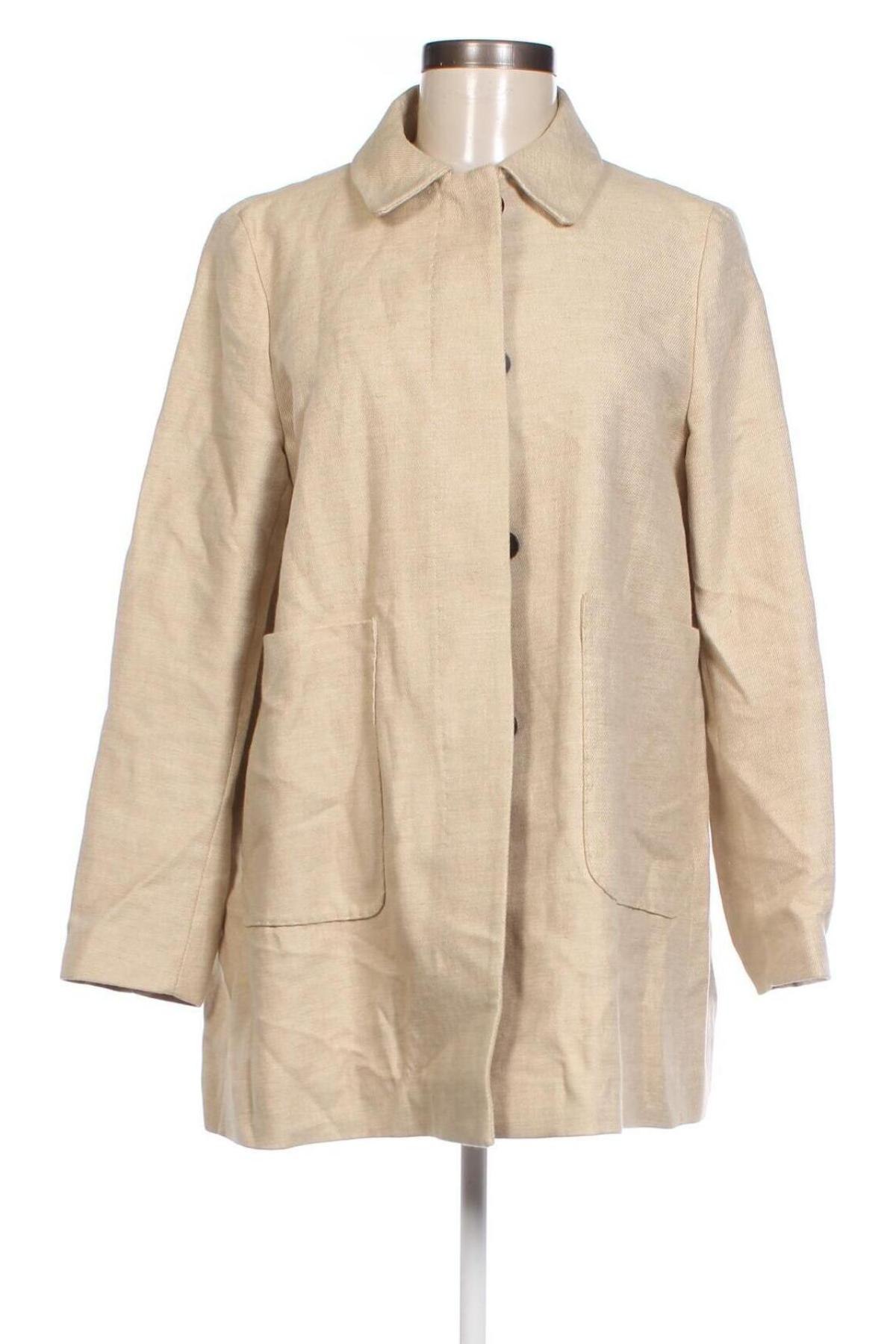 Damenmantel Zara, Größe L, Farbe Beige, Preis 9,99 €