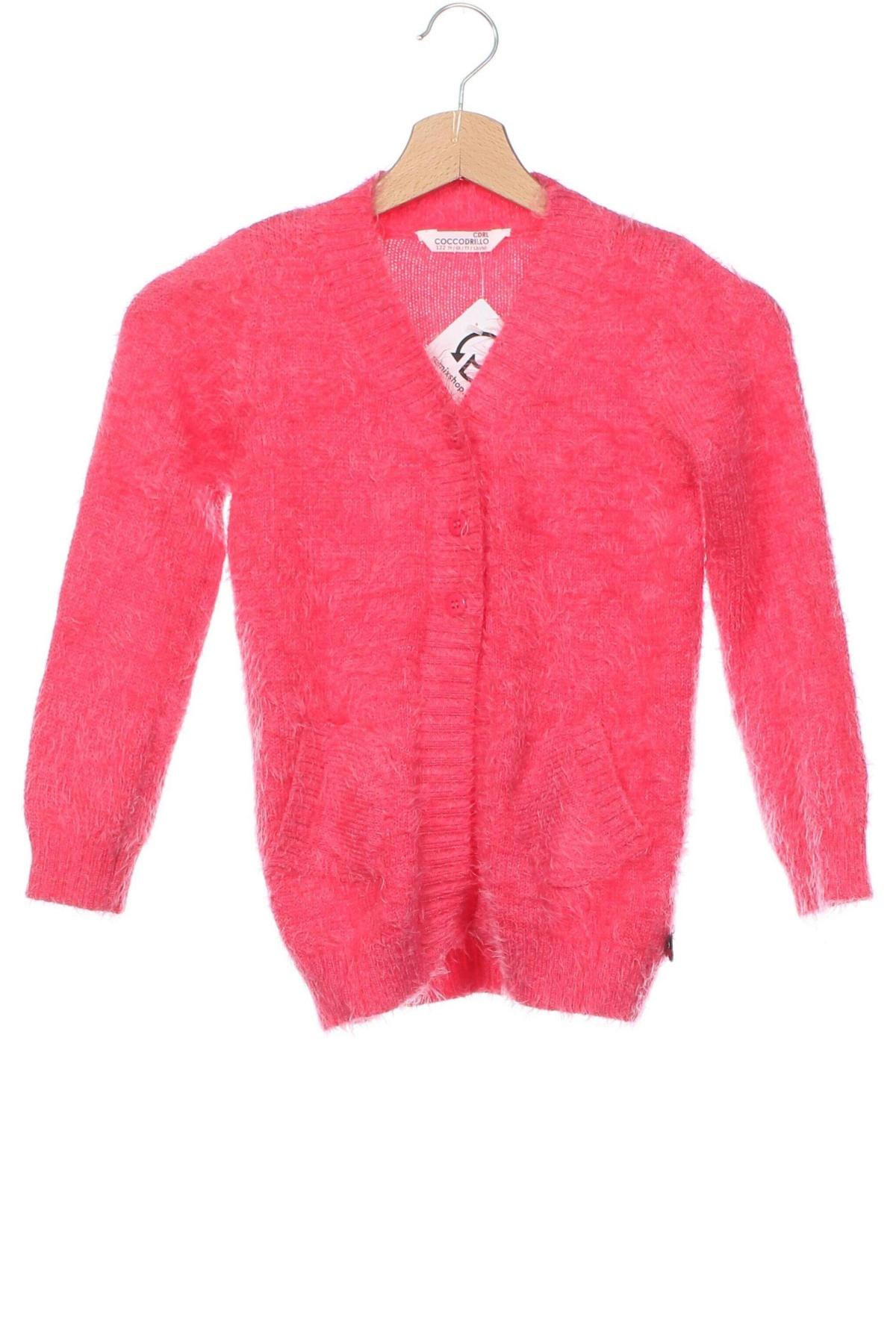 Kinder Strickjacke Coccodrillo, Größe 6-7y/ 122-128 cm, Farbe Rosa, Preis 8,99 €