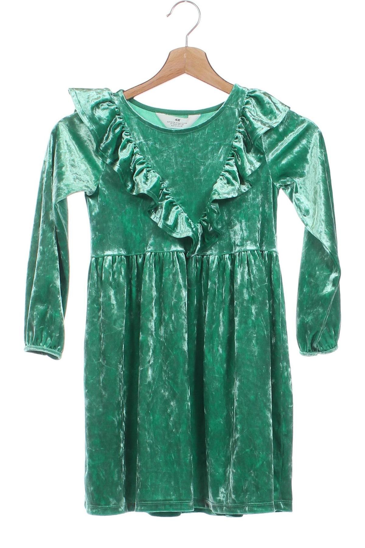 Rochie pentru copii H&M, Mărime 6-7y/ 122-128 cm, Culoare Verde, Preț 58,67 Lei