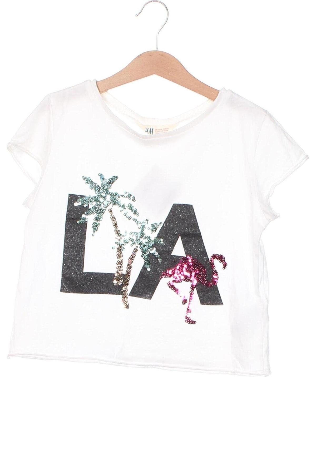 Tricou pentru copii H&M, Mărime 8-9y/ 134-140 cm, Culoare Alb, Preț 18,99 Lei