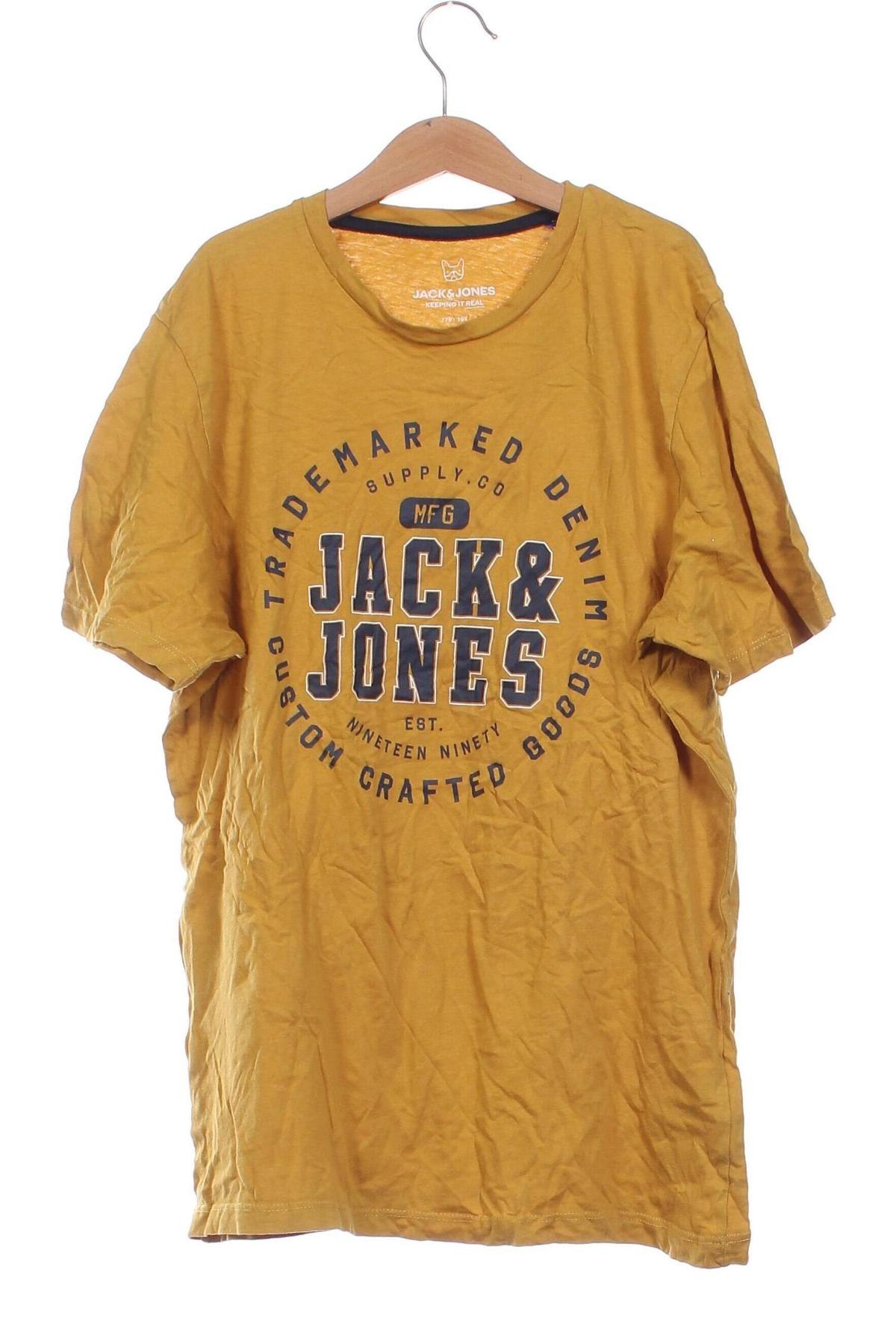 Dziecięcy T-shirt Jack & Jones, Rozmiar 15-18y/ 170-176 cm, Kolor Żółty, Cena 26,99 zł