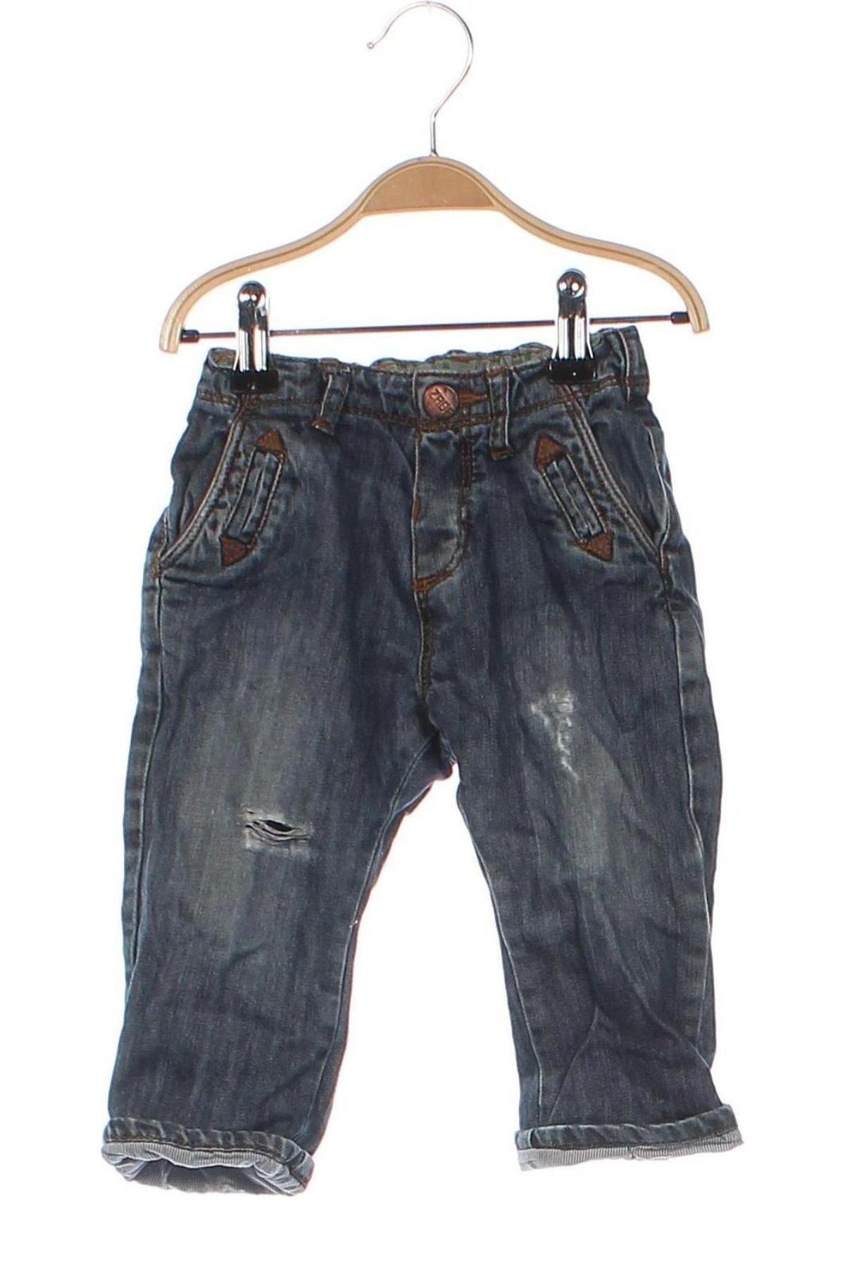 Dziecięce jeansy Zara, Rozmiar 9-12m/ 74-80 cm, Kolor Niebieski, Cena 19,99 zł