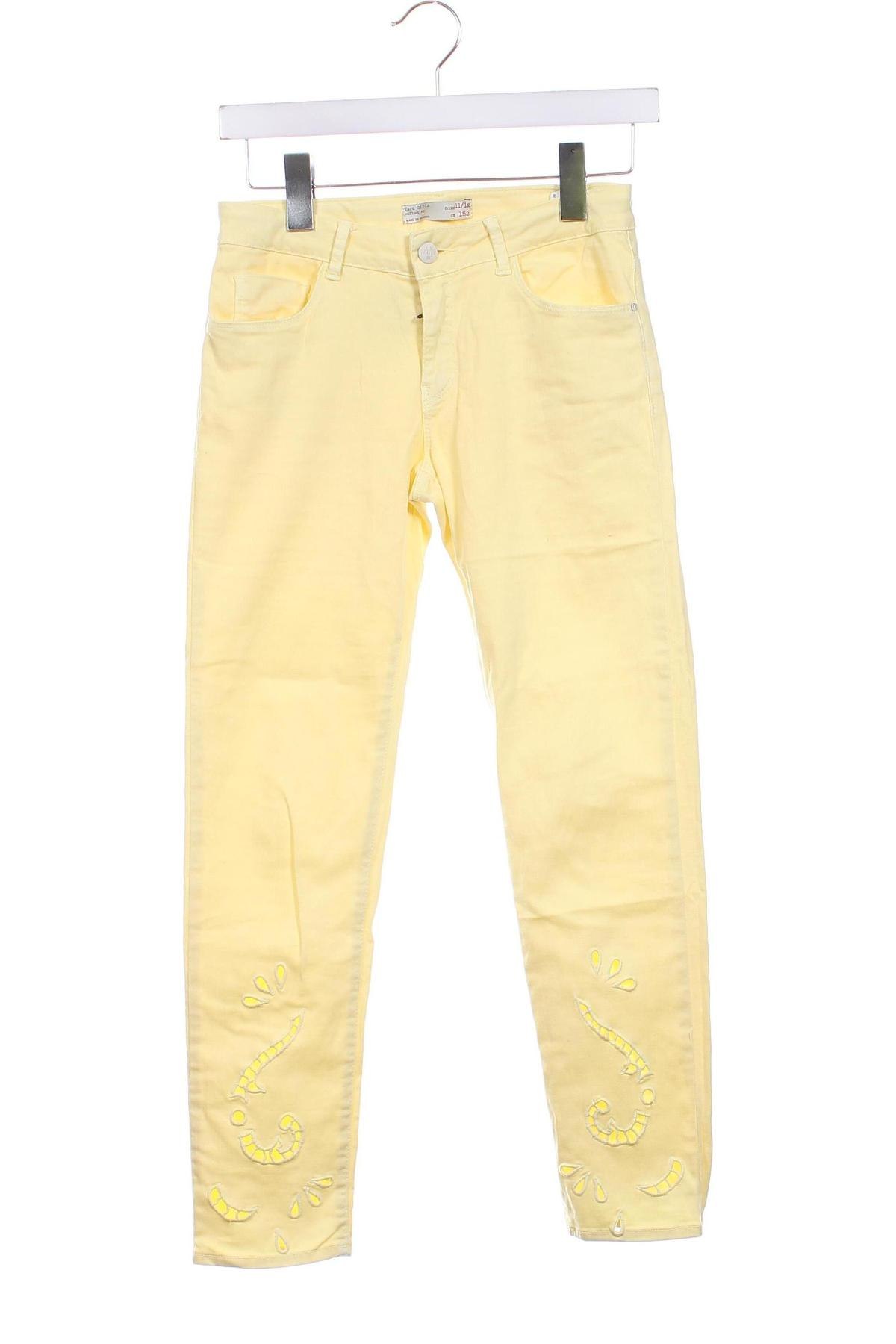 Kinderjeans Zara, Größe 11-12y/ 152-158 cm, Farbe Gelb, Preis 5,99 €