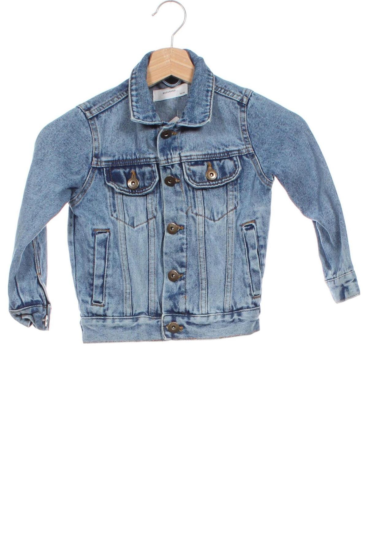 Kinder Jeansjacke Reserved, Größe 5-6y/ 116-122 cm, Farbe Blau, Preis € 8,49