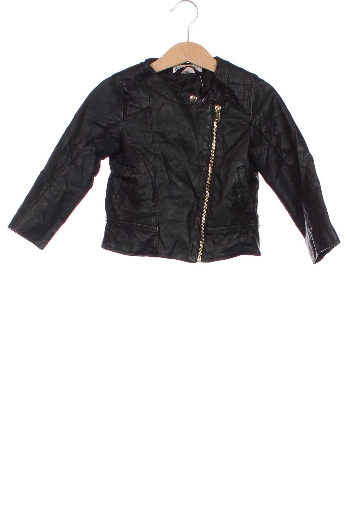 Kinder Lederjacke H&M, Größe 18-24m/ 86-98 cm, Farbe Schwarz, Preis 18,99 €