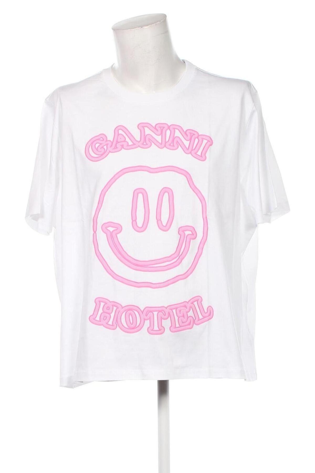 Ανδρικό t-shirt Ganni, Μέγεθος 4XL, Χρώμα Λευκό, Τιμή 42,99 €