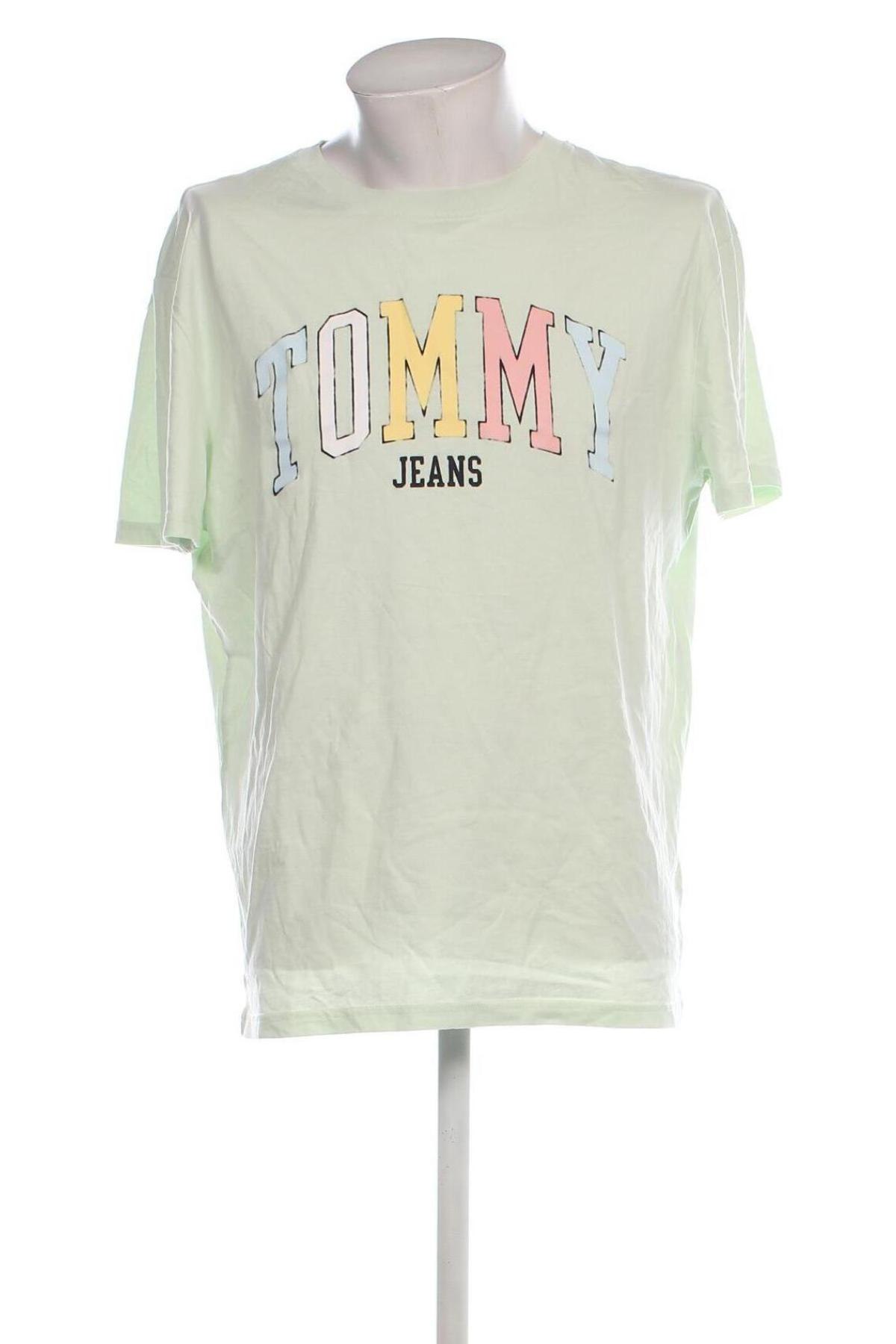 Męski T-shirt Tommy Jeans, Rozmiar XXL, Kolor Zielony, Cena 157,99 zł