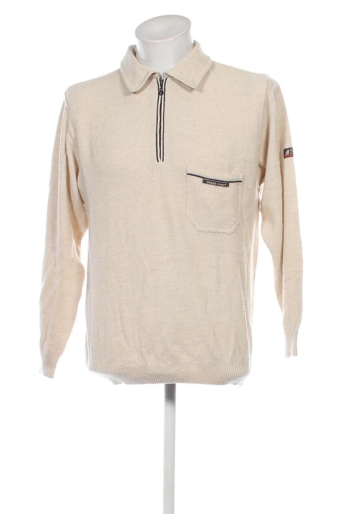 Herrenpullover Green Coast, Größe L, Farbe Beige, Preis 12,99 €