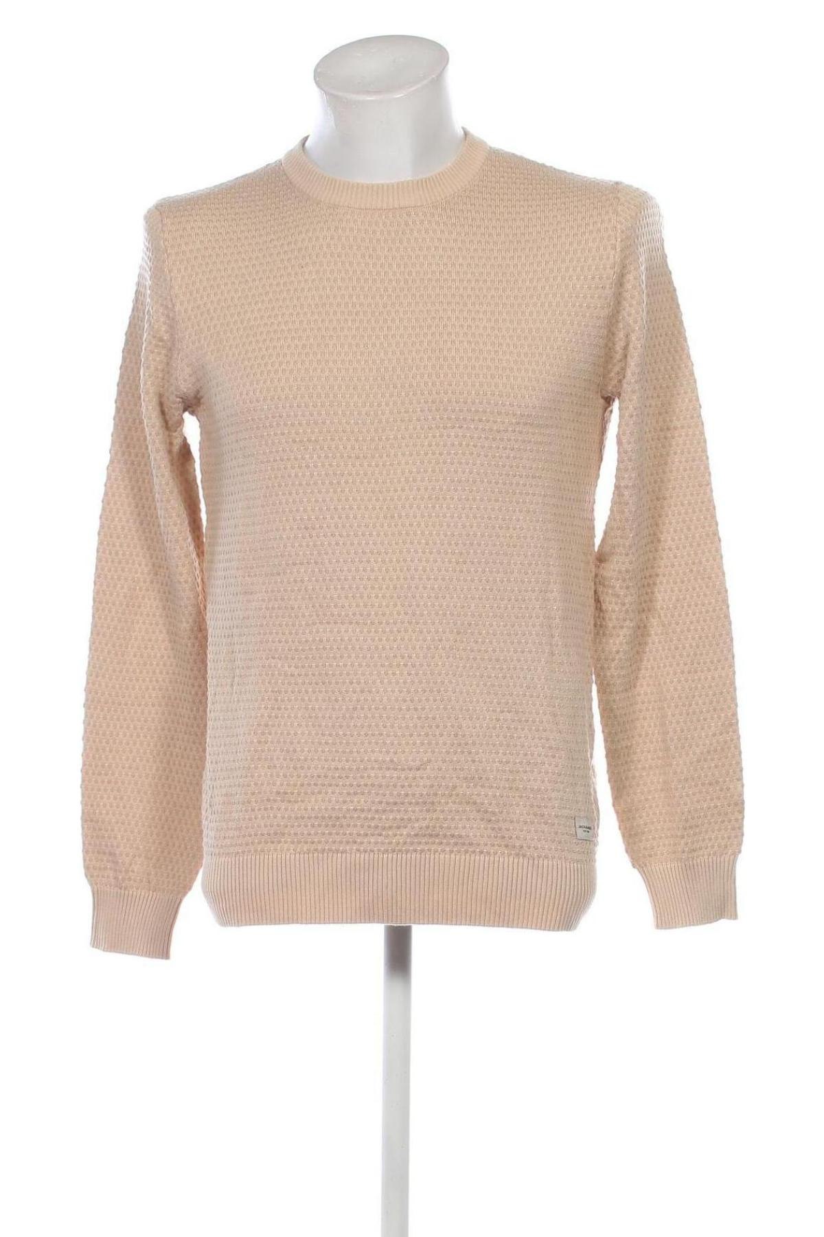 Herrenpullover Jack & Jones, Größe L, Farbe Beige, Preis 31,49 €