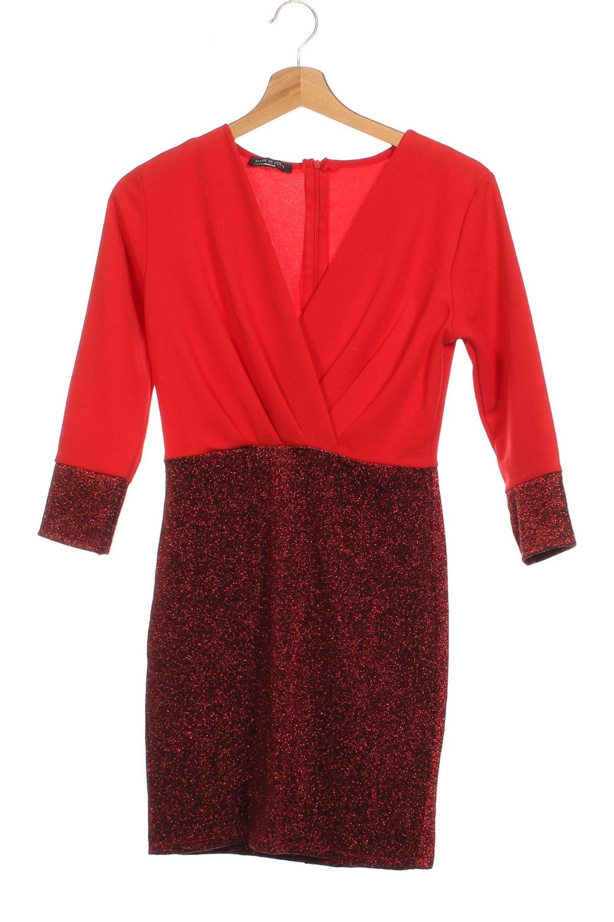 Kleid Made In Italy, Größe XS, Farbe Rot, Preis € 16,99