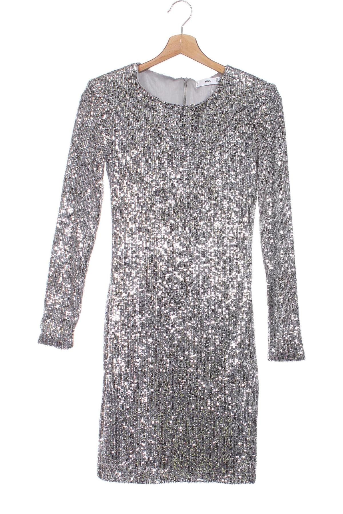 Kleid Mango, Größe XS, Farbe Silber, Preis 18,99 €